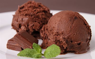 fotoğraf, çikolata, nane, shokoladne morozivo, çikolatalı dondurma