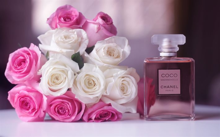 coco chanel, geister, ein strauß rosen, parfüm, duft von rosen