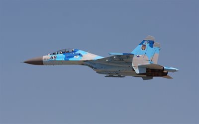 su-27ub, ドライ, ファイターズ, 空軍のウクライナ, 青空