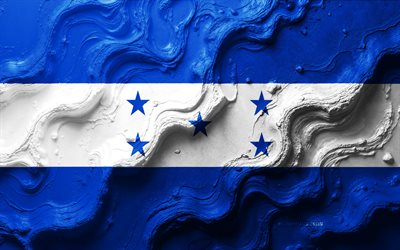 bandera de nicaragua, 4k, textura de onda de piedra, 3d nicaragua bandera, américa del norte, banderas de los países de américa del norte, nicaragua
