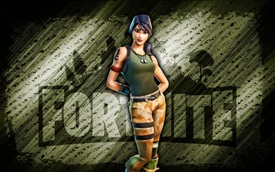 camo headhunter prime fortnite, 4k, خلفية قطرية خضراء, فن الجرونج, فورتنايت, عمل فني, كامو برايم الجلد, شخصيات fortnite, camo headhunter prime, fortnite camo headhunter prime skin