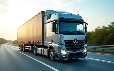 mercedes benz actros, kargo taşımacılığı, lkw, kargo teslimatı konseptleri, lkw konseptleri, kamyon yolda, kamyon hareket halinde, ulaşım kavramları, teslimat, mercedes benz