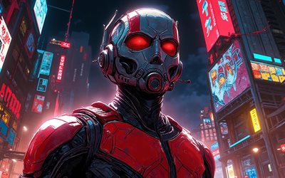 4k, الرجل النملة, comnightscape, الأبطال الخارقين, مارفيل كوميكس, الفن التجريدي, فن الرجل النمل, فن المعجبين