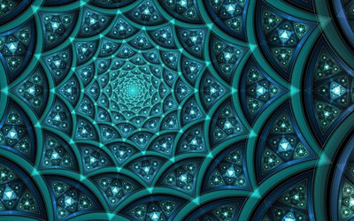 4k, arrière plans en spirale bleu, vortex, art abstrait, créatif, spirale, art fractal, horizons abstraits, modèle floral abstrait, vortex abstrait