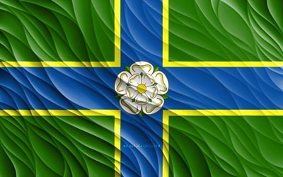 Flag of North Riding of Yorkshire, 4k, silk 3D flags, Counties of England, Day of North Riding of Yorkshire, 3D fabric waves, North Riding of Yorkshire flag, silk wavy flags, english counties, North Riding of Yorkshire, England