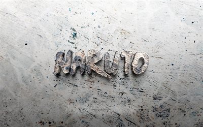 naruto   ナルト   石のロゴ, 4k, 石の背景, ナルト 3d ロゴ, マンガ, クリエイティブ, ナルトのロゴ, グランジアート, なると