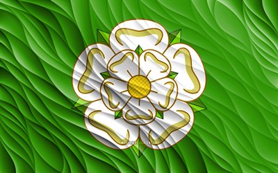 Flag of North Yorkshire, 4k, silk 3D flags, Counties of England, Day of North Yorkshire, 3D fabric waves, North Yorkshire flag, silk wavy flags, english counties, North Yorkshire, England