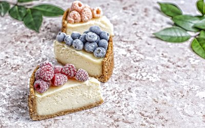 4k, cheesecake, pastries, raspberry cheesecake, berries cheesecake, cake, cheesecake slice, frozen berries
