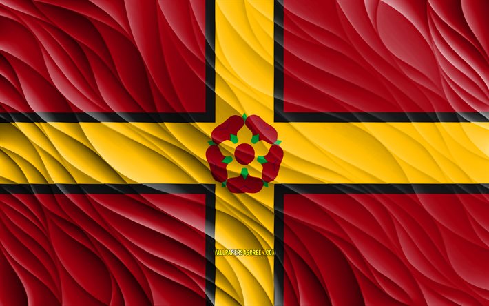 Flag of Northamptonshire, 4k, silk 3D flags, Counties of England, Day of Northamptonshire, 3D fabric waves, Northamptonshire flag, silk wavy flags, english counties, Northamptonshire, England