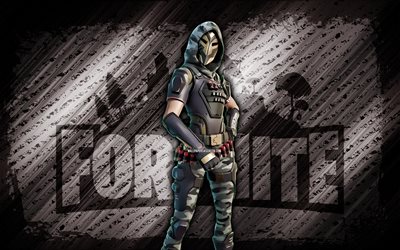 Spartan Assassin Fortnite, 4k, gray diagonal background, grunge art, Fortnite, artwork, Spartan Assassin Skin, Fortnite characters, Spartan Assassin, Fortnite Spartan Assassin Skin