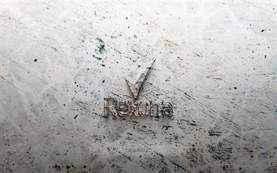 logotipo da pedra rexona, 4k, fundo de pedra, logotipo rexona 3d, marcas, criativo, logotipo rexona, arte grunge, rexona