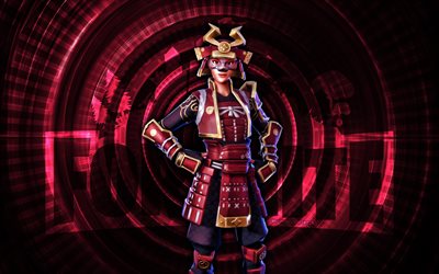 roter hime fortnite, 4k, roter spiralförmiger hintergrund, fortnite, kreativ, rote hime haut, fortnite red hime skin, roter hime, fortnite charaktere