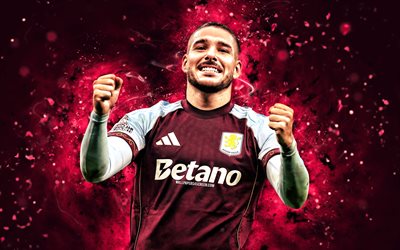 4k, emiliano buendía, alegría, luces de neón moradas, villa aston, primera división, futbolistas argentinos, emiliano buendía 4k, fútbol americano, fútbol, emi buendía, aston villa fc, emiliano buendía aston villa