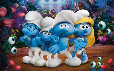Smurfs The Lost village, 3d-animation, 2017 movie, characters