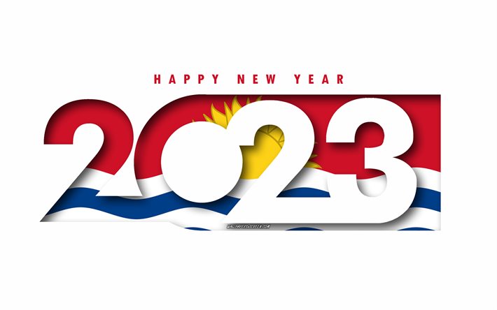 새해 복 많이 받으세요 2023 키리바시, 흰 배경, 키리바시, 최소한의 예술, 2023년 키리바시 컨셉, 키리바시 2023, 2023 키리바시 배경, 2023 새해 복 많이 받으세요 키리바시