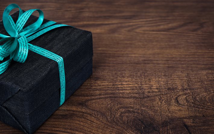 4k, caja de regalo negra, lazos azules, feliz año nuevo, decoraciones de navidad, navidad, marcos de cajas de regalo, marcos de navidad, regalos de navidad, cajas de regalo, regalos