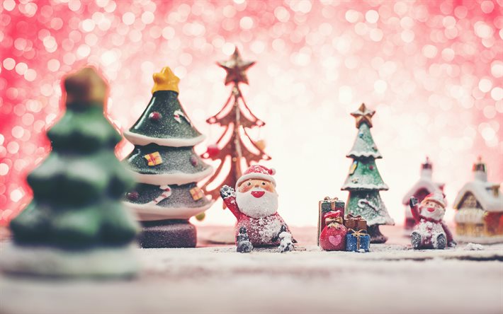 figuritas navideñas, feliz navidad, paisaje de invierno, feliz año nuevo, decoraciones de navidad, patrón de navidad