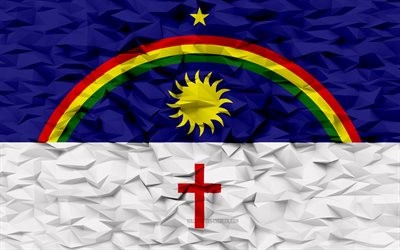 bandeira de pernambuco, 4k, estados do brasil, fundo de polígono 3d, textura de polígono 3d, dia de pernambuco, 3d bandeira de pernambuco, símbolos nacionais brasileiros, arte 3d, pernambuco, brasil