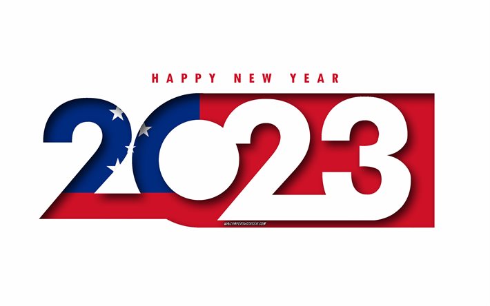 새해 복 많이 받으세요 2023 사모아, 흰 배경, 사모아, 최소한의 예술, 2023 나우루 개념, 사모아2023, 2023 사모아 배경, 2023 새해 복 많이 받으세요 사모아