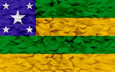 sergipen lippu, 4k, brasilian osavaltiot, 3d monikulmio tausta, sergipe lippu, 3d monikulmio tekstuuri, sergipen päivä, 3d sergipe lippu, brasilian kansalliset symbolit, 3d taidetta, sergipe, brasilia