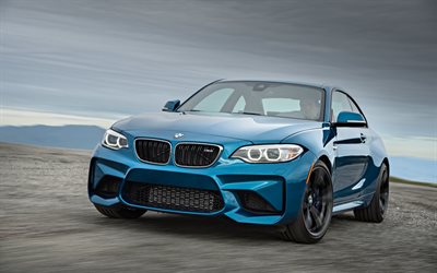 bmw m2 coupe, f87, 2016, sport coupe, bmw, blue