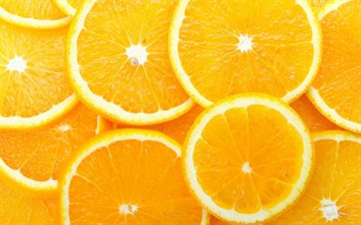 apelsiner, skivor, frukt