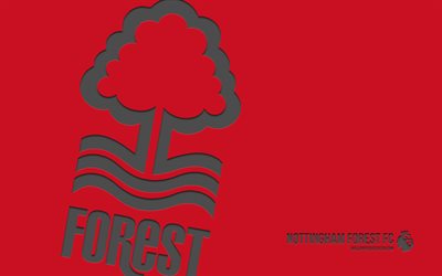 Nottingham Forest FC logo, 4k, red background, carbon art, Nottingham Forest FC emblem, English football club, Premier League, England, Nottingham Forest FC, football, Nottingham Forest, soccer