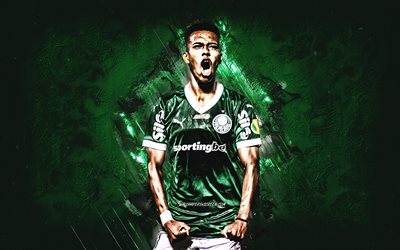 estevao, palmeiras, jogador de futebol brasileiro, fundo de pedra verde, arte grunge, futebol, brasil, sociedade esportiva palmeiras, estevao willian almeida de oliveira goncalves, estevao palmeiras