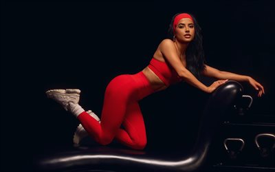 becky g, cantante americano, sesión de fotos, chándal rojo, cantantes populares, rebbeca marie gómez