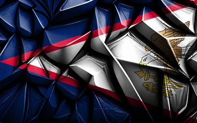 amerikansk samoa flagga, 4k, 3d  kreativ struktur, american samoa 3d  flagga, oceanien, 3d  konst, amerikansk samoa, oceaniens länder