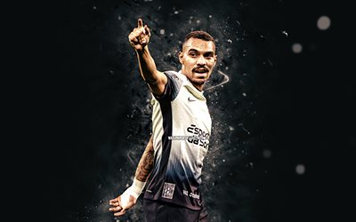 matheuzinho, 4k, luci al neon bianca, corinzi fc, serie brasiliana a, calciatori brasiliani, matheuzinho 4k, calcio, corinzi, sc corinthians paulista, matheuzinho corinthians