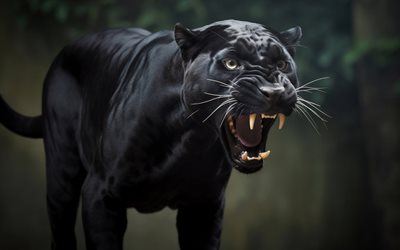 panther, 4k, tierwelt, raubtiere, wut, raubkatze, räubertiere, wilde katzen, panthera, schwarzer leopard, panthers