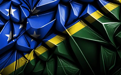 salomonöar, 4k, 3d  kreativ struktur, salomonöarna 3d flagga, oceanien, salomonöar flagga, 3d  konst, salomonöarna, oceaniens länder