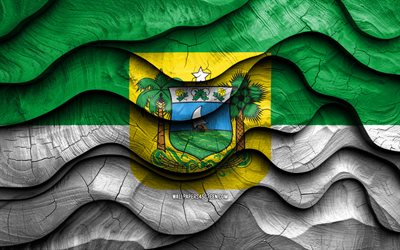 4k, rio grande do norte bandeira, estados do brasil, bandeiras de ondas 3d de madeira, dia do rio grande do norte, bandeira do rio grande do norte, brasil, ámérica do sul, estados brasileiros, rio grande do norte