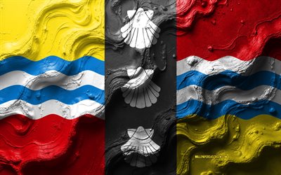 bedfordshire flagga, 4k, stenvågstruktur, bedfordshire flagg, 3d bedfordshire flagga, engelska, ceremoniella län i england, bedfordshire