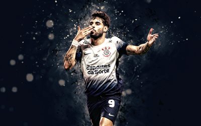 yuri alberto, 4k, weiße neonlichter, korinther, brasilianische serie a, brasilianische fußballer, yuri alberto 4k, fußball, korinther fc, sc corinthians paulista, yuri alberto korinther