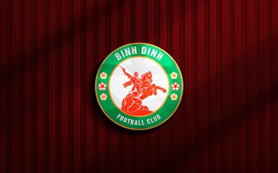 4k, Quy Nhon Binh Dinh FC 3D logo, V-League 1, red 3D background, soccer, Quy Nhon Binh Dinh FC emblem, Quy Nhon Binh Dinh FC logo, Quy Nhon Binh Dinh FC, football, Vietnamese football club, Quy Nhon Binh Dinh
