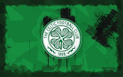 logo del grunge celta, 4k, premier league escocés, fondo de grunge verde, fútbol, emblema celta, fútbol americano, logotipo celta, celtic fc, club de fútbol escocés, logotipo de celtic fc, céltico