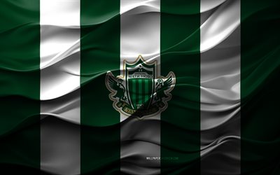 4k, 마츠모토 야마가 로고, 녹색 흰색 3d 배경, j3 리그, 마츠모토 야마가 엠블럼, 일본 축구 팀, 마츠모토 야마가 깃발, 3d 텍스처, 일본, 마츠모토 야마가, 축구, 마츠모토 야마가 fc