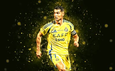 4k, cristiano ronaldo, sarı soyut arka plan, al nassr fc, futbol yıldızları, suudi pro ligi, cr7, sarı neon işıklar, cristiano ronaldo al nassr, futbol, al nass fc, riyad, cr7 al nassr, cristiano ronaldo 4k