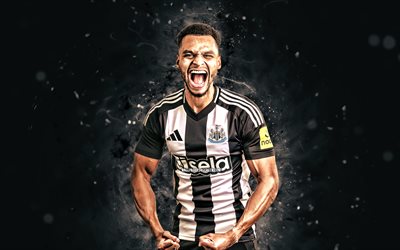 jacob murphy, 4k, beyaz neon işık, newcastle united, premier lig, ingiliz futbolcular, jacob murphy 4k, futbol, jacob kai murphy, newcastle united fc, jacob murphy newcastle united