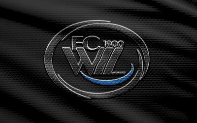 FC Wil fabric logo, 4k, black fabric background, Challenge League, bokeh, soccer, FC Wil logo, football, FC Wil emblem, FC Wil, Swiss football club, FC Wil 1900