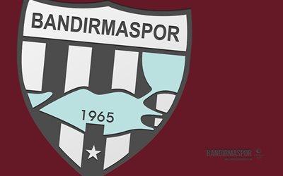 logo bandirmaspor, 4k, background bordeaux, art di carbonio, emblema di bandirmaspor, club di calcio turco, tff 1 lig, tacchino, bandirmaspor, calcio