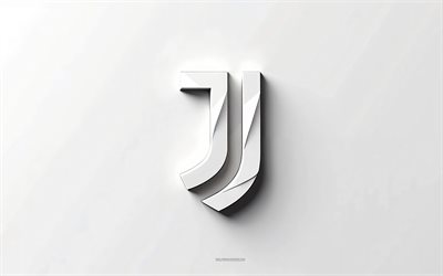 Juventus FC logo, 4k, Juventus origami white logo, white paper background, Juventus logo, Italian football club, Juventus FC emblem, Serie A, Italy, Juve