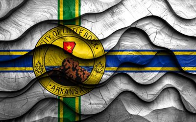 4k, petit drapeau rocheux, villes américaines, drapeaux d'ondes 3d en bois, jour de little rock, drapeau du petit rock, usa, drapeau en bois de petit rock, petit rock arkansas, petit rocher