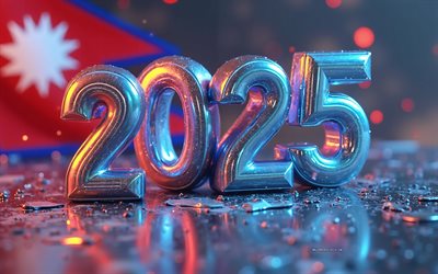 nepal 2025 siffror, 2025 nepal, 3d  konst, nepalflagga, 2025 3d  siffror, 2025 koncept, 2025 3d  konst, res till bergen i nepal 2025, nepal