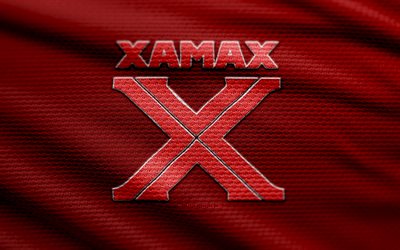 Neuchatel Xamax FCS fabric logo, 4k, red fabric background, Challenge League, bokeh, soccer, Neuchatel Xamax FCS logo, football, Neuchatel Xamax FCS emblem, Neuchatel Xamax FCS, Swiss football club, Neuchatel Xamax FC