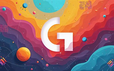 logitech white logo, 4k, buntes abstrakter hintergrund, computermarken, logitech abstract logo, kreativ, marken, kunstwerk, logitech logo, logitech