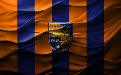 4k, ac nagano parceiro 로고, 블루 오렌지 3d 배경, j3 리그, ac nagano parceiro emblem, 일본 축구 팀, ac nagano parceiro 플래그, 3d 텍스처, 일본, ac nagano parceiro, 축구, 나가노 파세이로