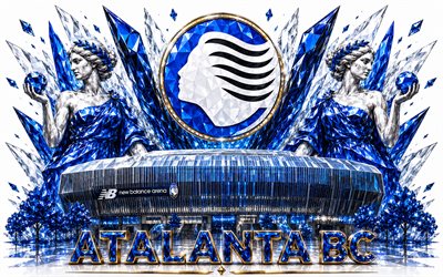 Atalanta BC logo, 4k, Italian football club, Atalanta BC, crystal art, Atalanta BC emblem, Stadio di Bergamo, Atalanta, Italy, football, Bundesliga, Atalanta logo, Atalanta BC new 2026 logo